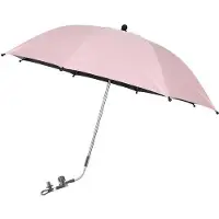 OEM Parasol para cochecito de bebé, diámetro de 75 cm, color rosa, con abrazadera y clip, protección UV 50+
