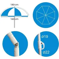 OEM Sombrilla a rayas rosas, 180 cm, de nylon