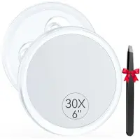 OEM Espejo de maquillaje con aumento de 30x, de 15 cm de diámetro, con ventosas