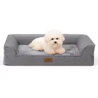 OEM Cama ortopédica para perros, tamaño pequeño, impermeable, con bordes, fabricada con espuma de goma, desmontable y antideslizante