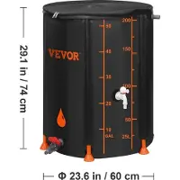 OEM Depósito de agua de lluvia de 200 litros, color , dimensiones 60x74 cm, con desagüe