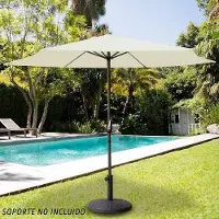 Markenlos Sombrilla hexagonal de 270 cm, aluminio, color crema