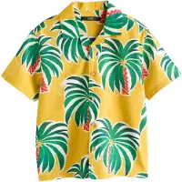 Next Camisa dorado / verde oscuro / rojo / blanco