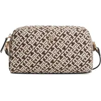 Tommy Hilfiger Bolso de hombro 'TH Monogram Camera' crema / marrón oscuro