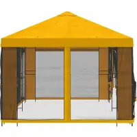 vidaXL Pabellón de jardín con paredes laterales, 6 x 3 metros, color amarillo