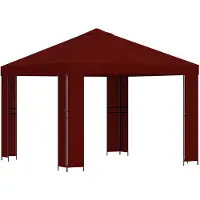 vidaXL Pabellón de 3 x 3 metros, color burdeos, fabricado en poliéster y acero, con una densidad de 190 g/m²