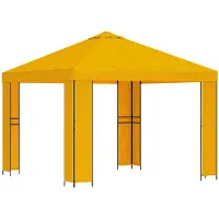 vidaXL Pabellón de 3 x 3 metros, color amarillo, fabricado en poliéster y acero, con una densidad de 190 g/m²