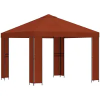 vidaXL Pabellón de 3 x 3 metros, terracota, poliéster y acero, 190 g/m²