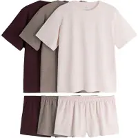 The Set Pijama 'Essentials' greige / ciruela / rosa claro
