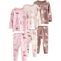 Next Pijama 'Dino Snuggle' crema / chocolate / rosa