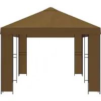 vidaXL Pabellón de jardín, 6 x 3 metros, color beige, fabricado en poliéster y acero, con una densidad de 190 g/m²