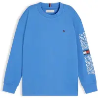 Tommy Hilfiger Camiseta 'Logo Long Sleeve' azul claro / rojo vivo / blanco
