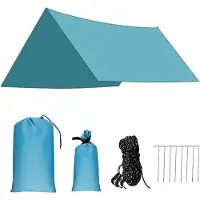 Markenlos Lona impermeable para exteriores de 3m x 3m, con protección UV, color azul, con una impermeabilidad de 2000 mm (PU)