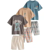 Next Pijama zafiro / aqua / marrón claro / grafito