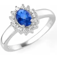 Smart Jewel Anillo azul real / plata / blanco