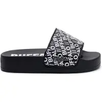 Buffalo Zapatos abiertos 'Playa' negro / blanco