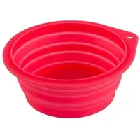 Unyqoos Plato de silicona plegable para mascotas, ideal para viajes – 500 ml, color frambuesa, ligero y resistente, perfecto para transportar agua y comida