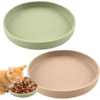 Unyqoos Uniqoos - Juego de 2 cuencos de silicona de colores para alimentos, ideales para gatos y mascotas pequeñas, diseñados para proteger los bigotes, evitar derrames y fáciles de limpiar