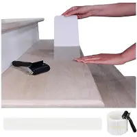 Unyqoos Tiras antideslizantes transparentes autoadhesivas para escaleras, aptas para uso interior y exterior, resistentes al agua, incluyen rodillo de montaje, diseño discreto