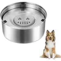 Unyqoos : Plato para perros de acero inoxidable (304) con cuenco de agua elevado, base antideslizante, a prueba de derrames y apto para lavavajillas. Ideal para usar en casa y de viaje