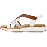Remonte Sandalias 'Ledersandale mit Keilabsatz' blanco