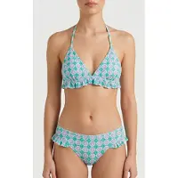 Shiwi Romy Ruffle Bikini Top Porto Tile Fresh Green Talla: 36 | Bikinis Outlet | Mujer | Verde