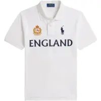 Ralph Lauren para niño. 323B23443001 Polo de piqué de algodón de Inglaterra blanco ((L) 10/12años= 150/161cm), Casual, Manga corta, mod
