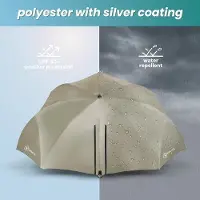 OEM Parasol de playa con ventanas laterales y protección contra el viento, fabricado en poliéster resistente a los rayos UV, color caqui
