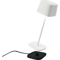 Zafferano Lámpara de mesa Ofelia Mini - Lámpara LED recargable para exteriores - 30 cm - Blanca