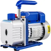 Sweiko Bomba de vacío rotativa de 9 CFM y 1 HP, con manómetros de refrigerante de 2 etapas, herramientas para sistemas de aire acondicionado, bomba multifunción