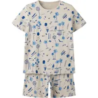 TWO SOON Pijama beige / azul moteado