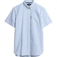 Superdry para hombre. M4010944A Camisa Oxford de manga corta azul (XXL), Casual, Algodón, outlet 2026.