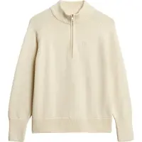 Superdry para mujer. W6110625A Jersey medio cierre Classic beige (XL), Casual, Algodón, outlet 2026.
