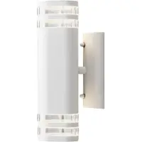 Konstsmide Lámpara de pared Modena Long, de diseño alargado, con estructura de aluminio lacado en blanco y pantalla de acrílico transparente
