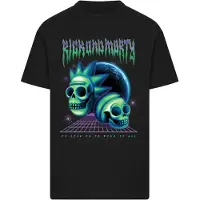 Merchcode Camiseta 'Rick & Morty Skull' azul real / verde claro / lila / negro