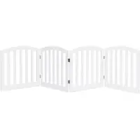 Costway , juego de 4 vallas de seguridad para perros, valla de madera plegable, valla para escaleras, valla de seguridad para puertas, color blanco