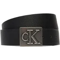 Calvin Klein Seasonal Monogram Plaque 40mm Belt Black/antique Silver Talla: 115 | Cinturones Outlet | Hombre | Gris