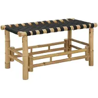 vidaXL Banco de jardín, 80 x 38 x 40 cm, bambú, color natural, diseño rectangular