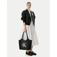 Calvin Klein Shopper 'Contrast Monogram Tote' negro / blanco
