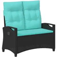 vidaXL Banca de jardín con cojín, , 105 x 60 x 112 cm, acero