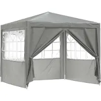 vidaXL : Tienda de campaña para fiestas, 250 x 250 x 240 cm, gris claro, fabricada en polietileno y acero