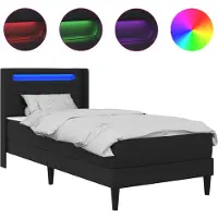 vidaXL Estructura de cama con colchón, 90 x 190 cm, color negro