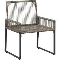 vidaXL Juego de muebles de jardín, 9 piezas, gris y azul marino, tejido de polirattan