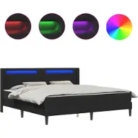 vidaXL Estructura de cama con colchón, color negro, 180 x 200 cm, tapizada en cuero sintético
