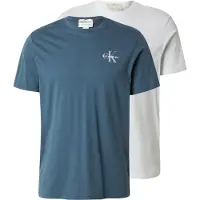 Calvin Klein Camiseta 'CK Monogram Logo T' azul paloma / gris claro / blanco