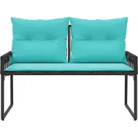 vidaXL Banco de exterior para 2 personas, 4 unidades, 110 x 59 x 82 cm, tejido de polirratán