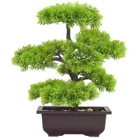 OEM Bonsái artificial: planta decorativa realista para interiores, con dimensiones de 33 x 16 x 4 cm