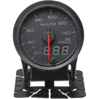 StarTech.com Indicador de presión de aceite LED para automóvil - Manómetro de 12V, 52 mm - 0–140 PSI - 10 colores seleccionables - Universal - Con soporte y embudo