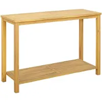 Syfax Mesa consola de jardín Acacia clara 110 x 40 x 75 cm