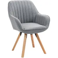 Meubles Cosy Silla de comedor cómoda de tela gris, giratoria 360° - CARSON